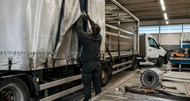 riparazione teli centine e mezzi commerciali