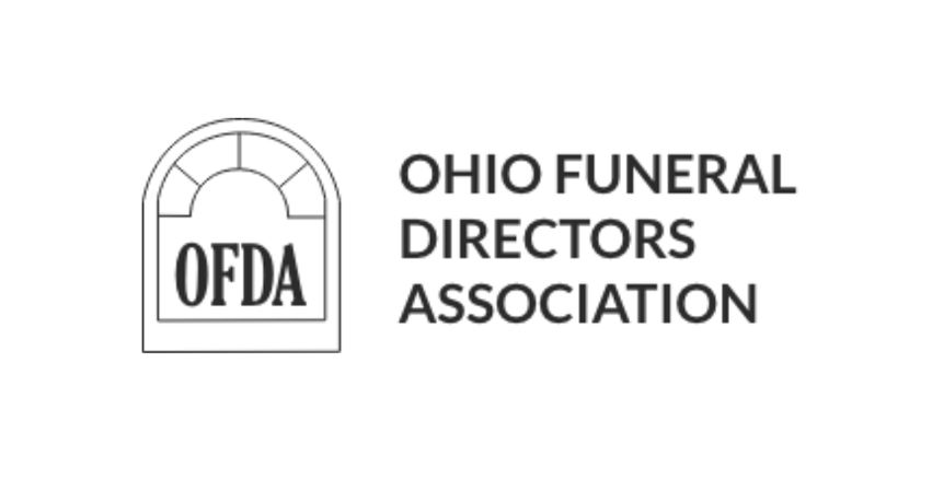 Ohio Funeral Directors Association logo with OFDA emblem in black and gray on white background
