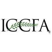 ICEFA logo in black serif letters with a green leaf motif across the center