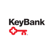 KeyBank logo with black text and a red key symbol on a white background