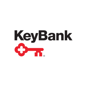 KeyBank logo with black text and a red key symbol on a white background