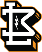 Stylized black-and-white lightning logo with orange outline, resembling a bold letter B for BLK LBL Fitness