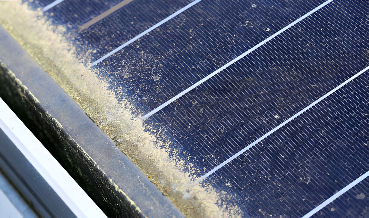 very dirty solar system with buildup on top 