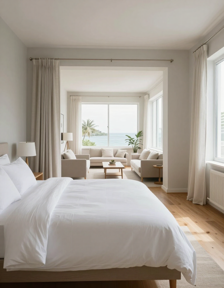 Airbnb turnover cleaning in Lake Havasu City: freshly made vacation rental bedroom