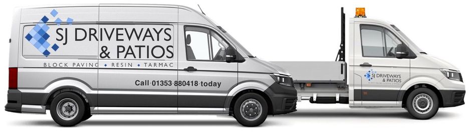 SJ Driveways & Patios Vehicles SJ Driveways & Patios of Ely Cambridgeshire install quality driveways and patios in Ely and surrounding areas of Cambridgeshire Suffolk and Norfolk.
