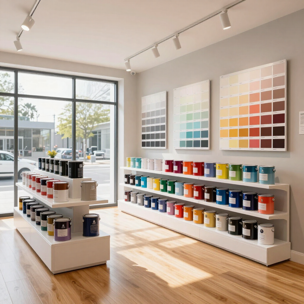 Showroom Dekorhouse con vernici e campionari