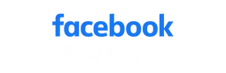 A blue facebook logo on a white background