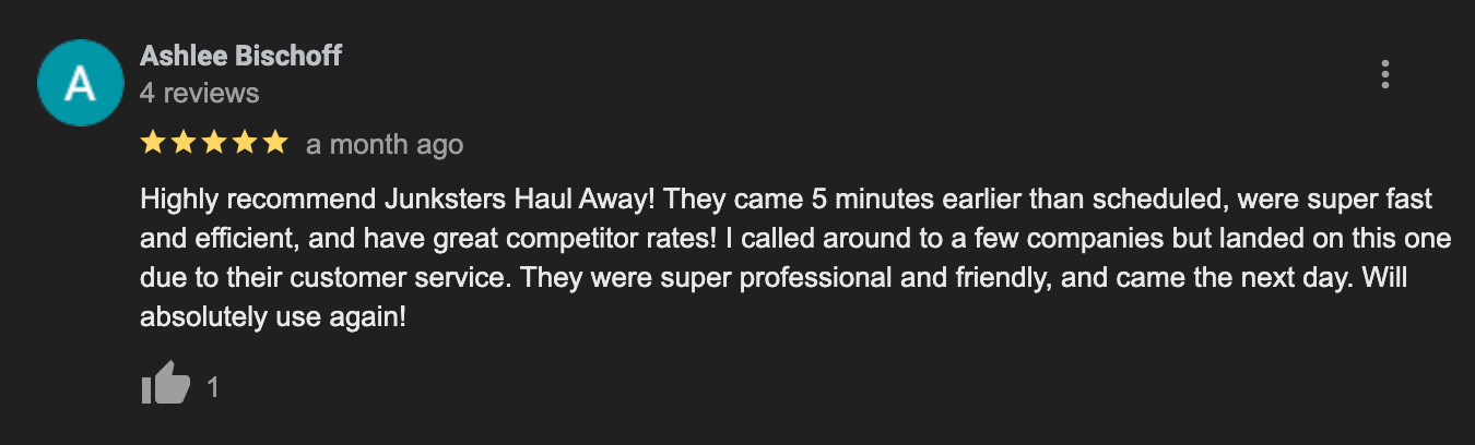 A screenshot of a review on a website.