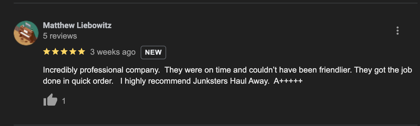 A screenshot of a review on a website with a thumbs up.