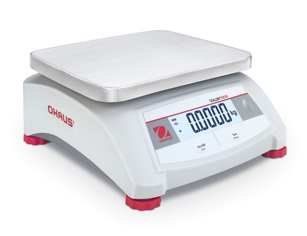 Digital laboratory scale displaying 