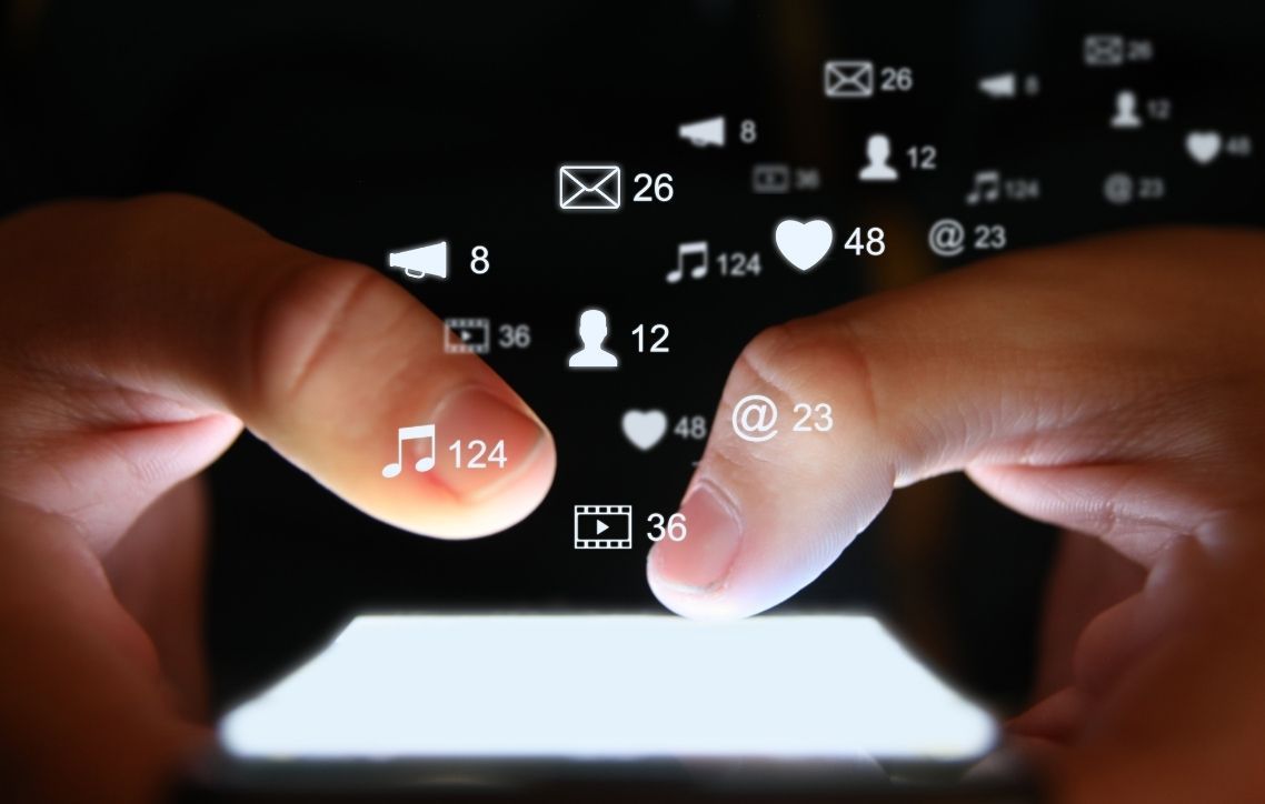 Communication strategy, thumbs on phone