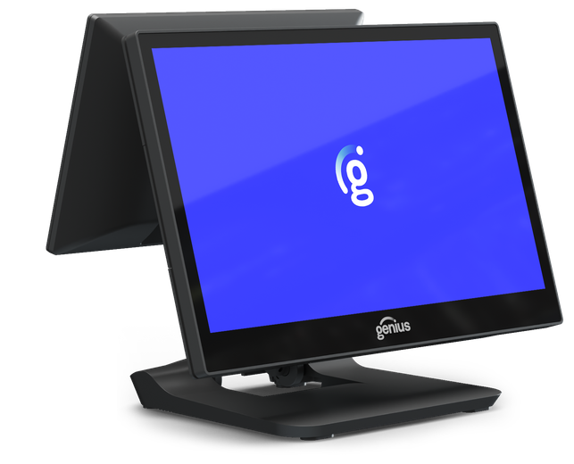 Point-of-sale system with touchscreen terminal, smartphone, receipt printer, and cash drawer on a white background