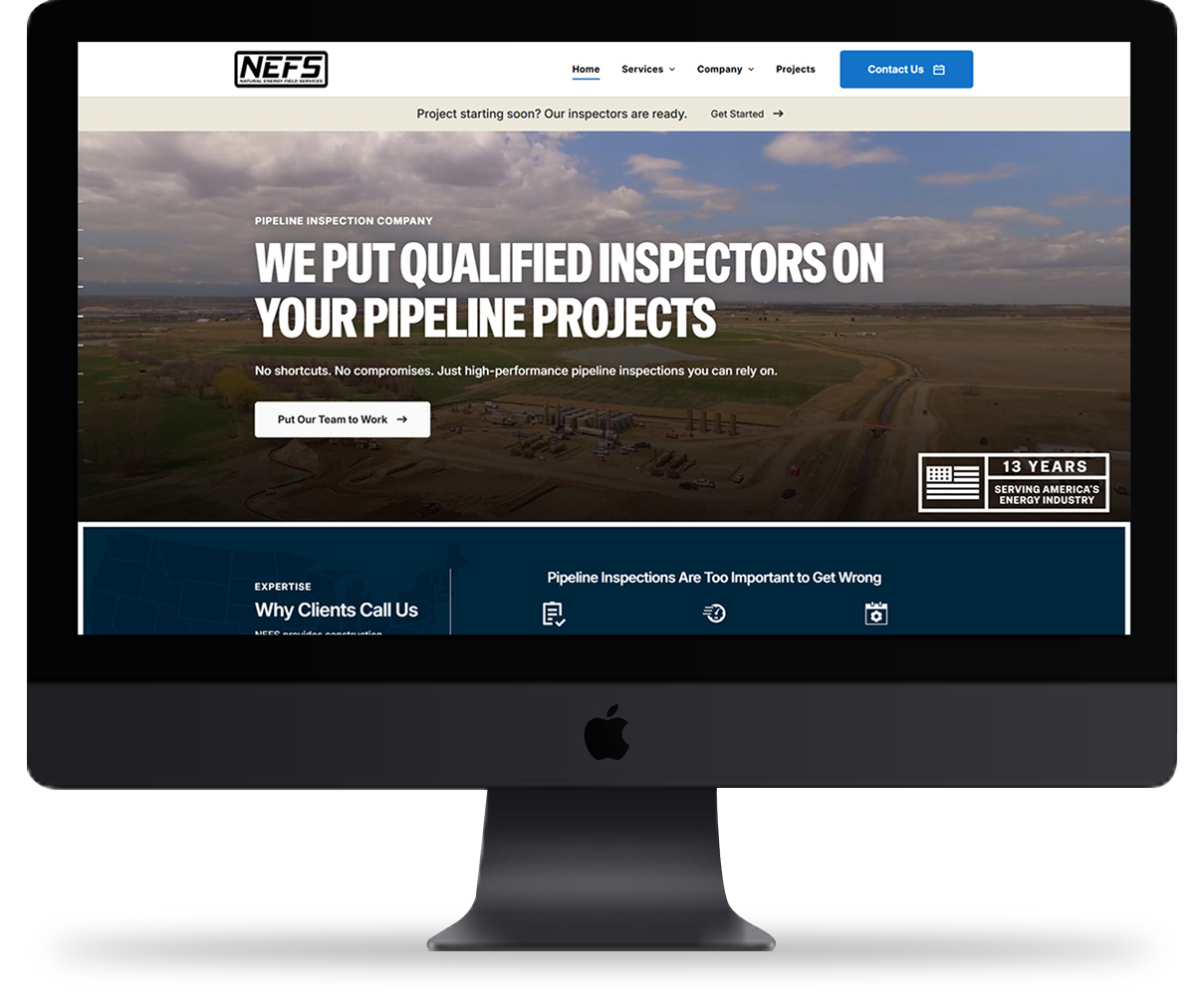 NEFS website after redesign
