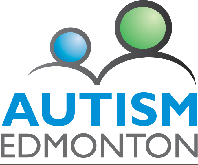 Autism Edmonton logo with two stylized figures in blue and green above the text