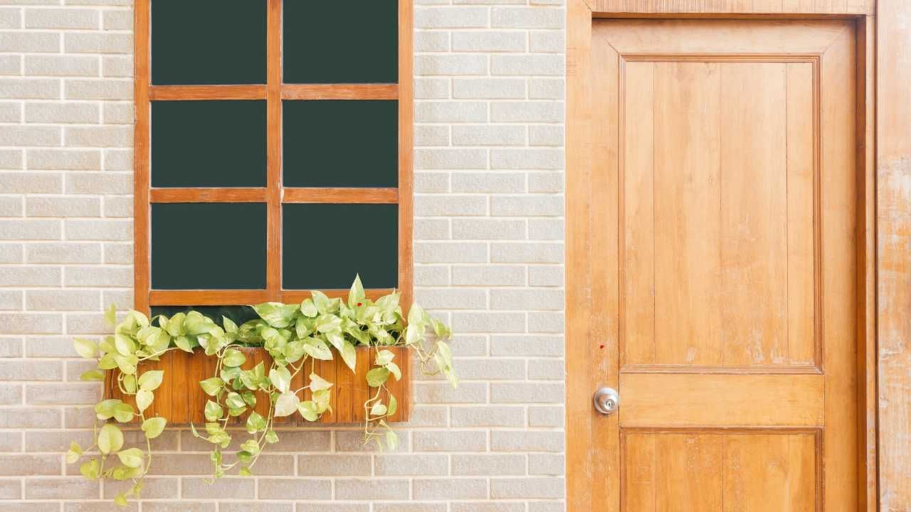 House exterior trim and door