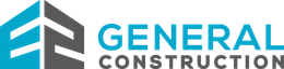Logo for General Construction: teal and gray geometric shape with company name.
