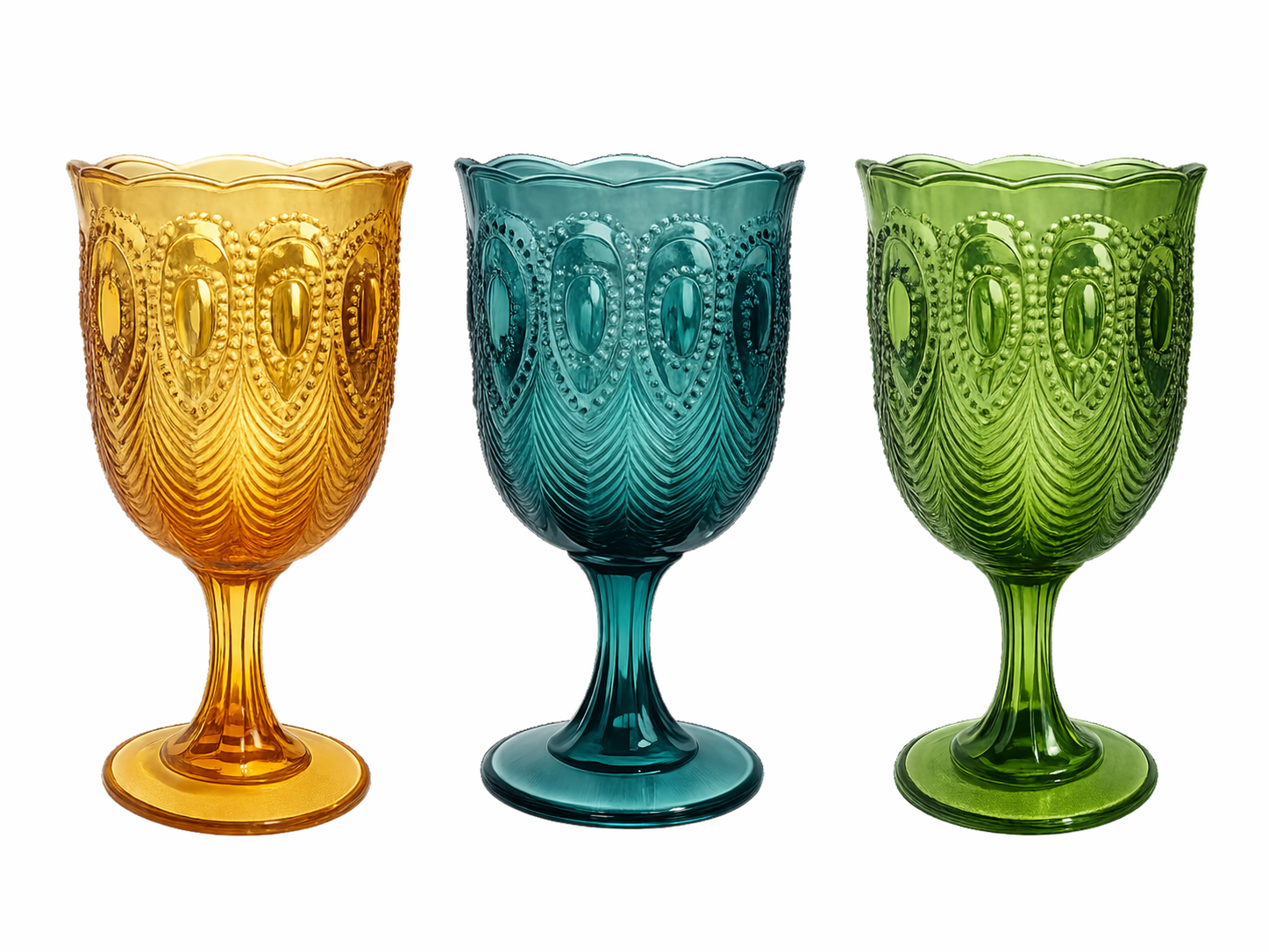 Eliza Glassware (moss, amber, indigo)
