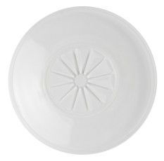 White round plastic lid with a central starburst pattern