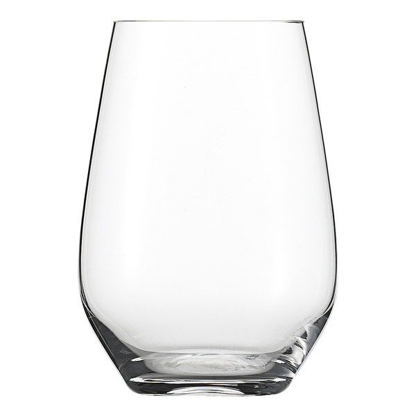 Clear empty drinking glass on a white background