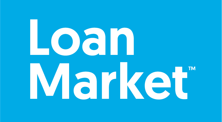 Loan Market logo in white on a blue background