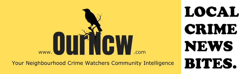 OurNCW logo with black text on yellow beside “LOCAL CRIME NEWS BITES.”