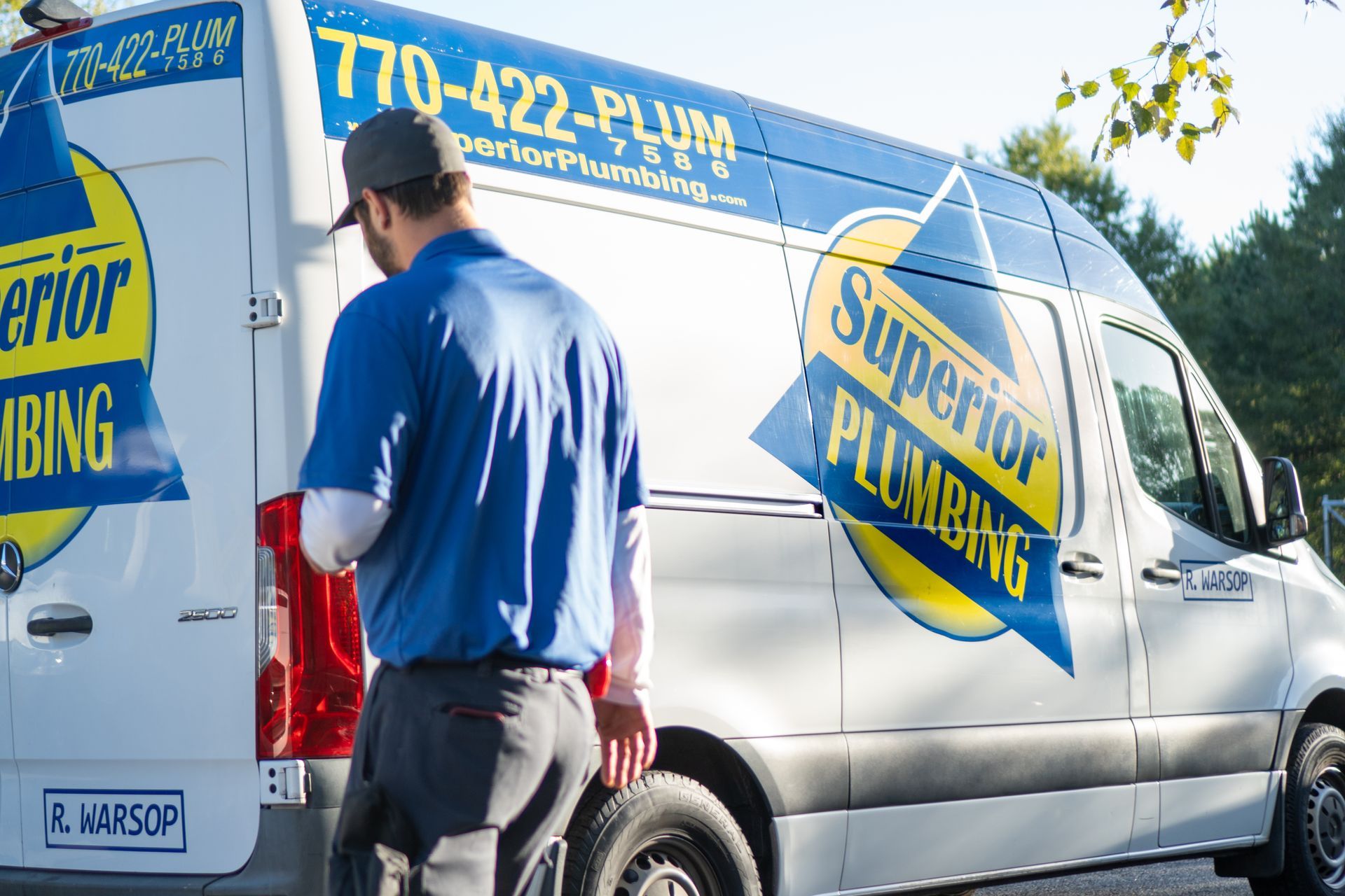 Superior Plumbing water line repair and replacement Brookhaven GA plumbing service truck