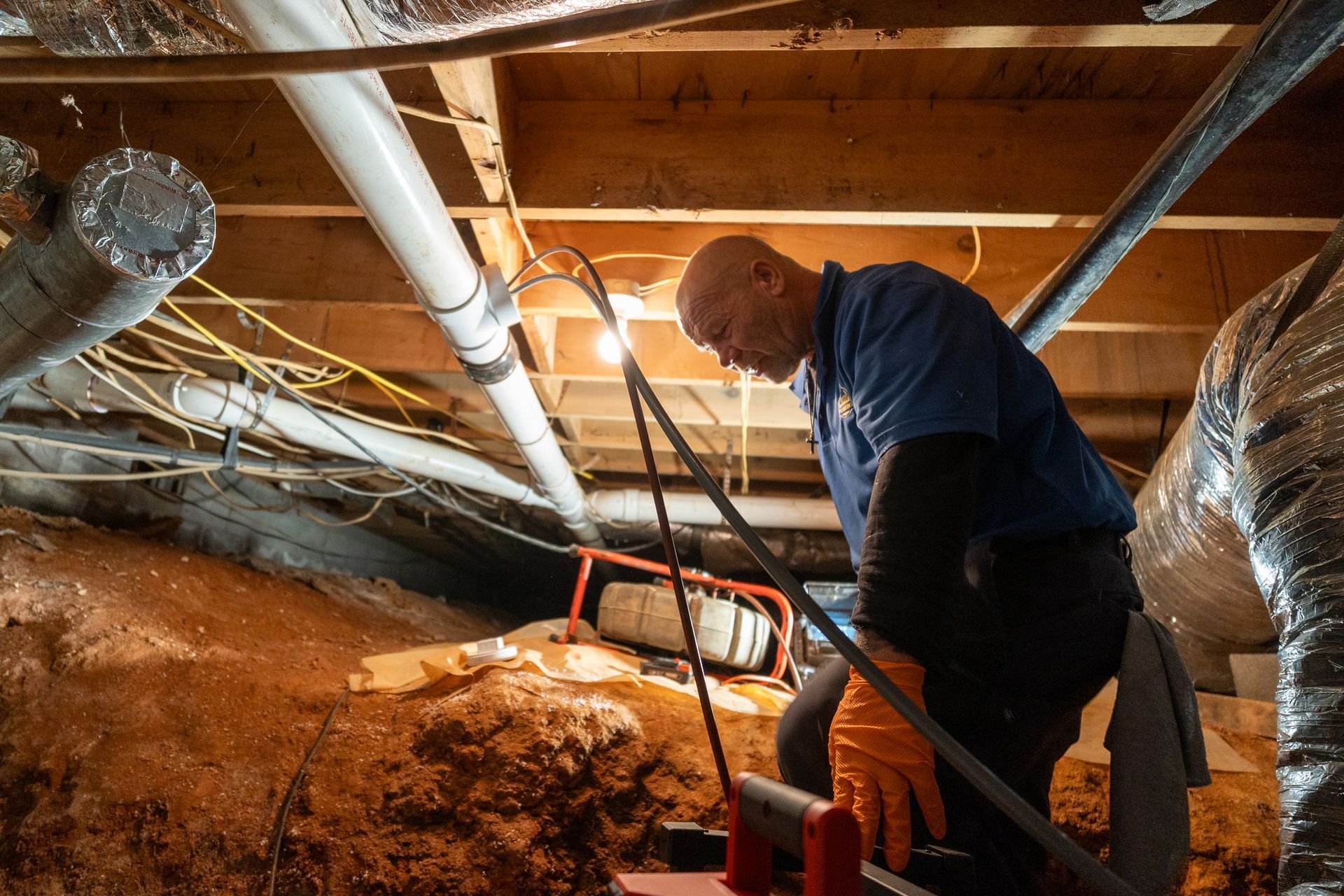 Superior Plumbing technician prepared for emergency plumbing service in Duluth GA