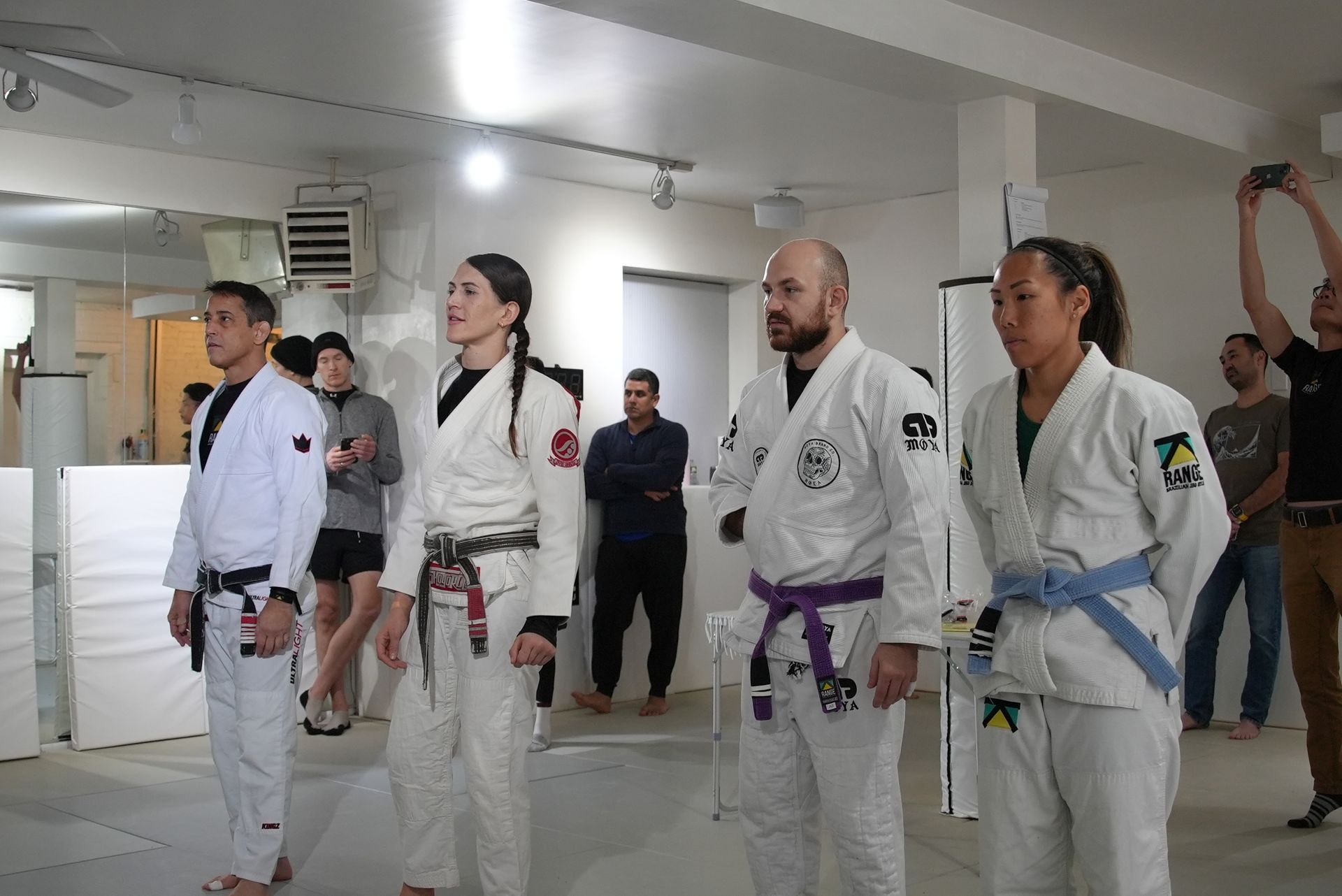 Students drilling Brazilian Jiu-Jitsu at Range Brazilian Jiu-Jitsu NYC in New York, NY.