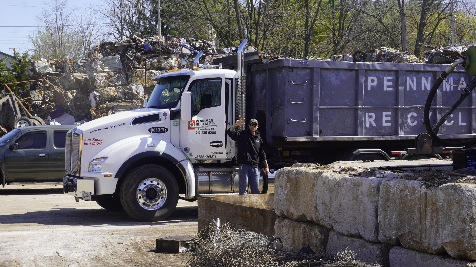 HVAC and mechanical scrap prepared for metal recycling near York, Pennsylvania
