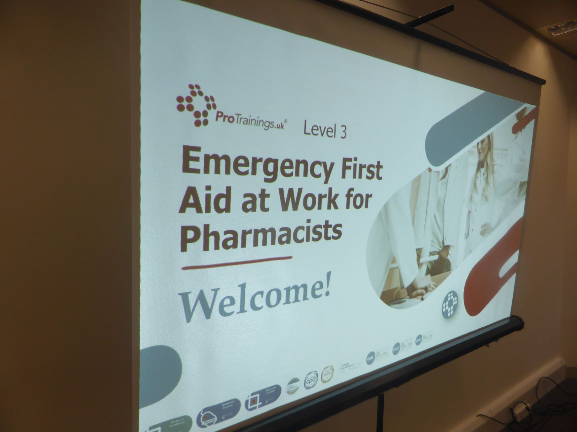 Emergency First Aid at Work training designed for pharmacists