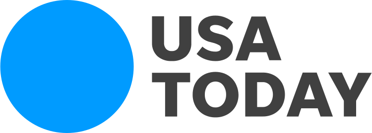 The usa today logo has a blue circle in the middle.