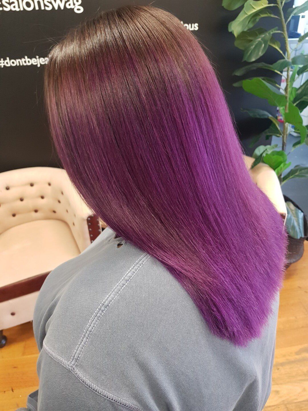 Rear view of vibrant purple 
