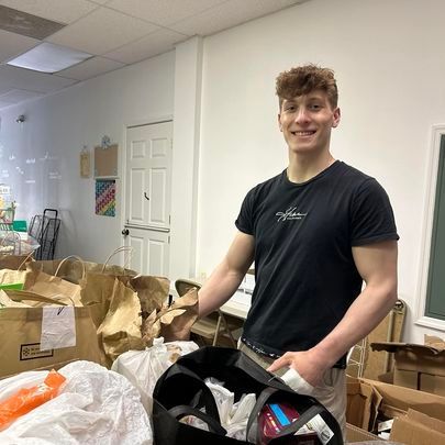 boy packing food