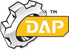 DAP logo: a yellow rectangle with the letters