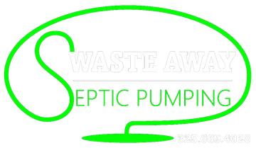 Logo for Waste Away Septic Pumping, green outline with "Waste Away" and "Septic Pumping" text.