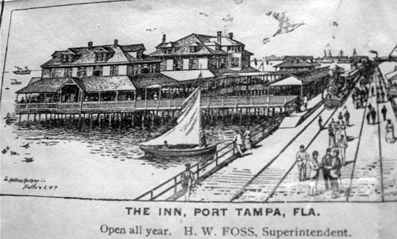 A black and white drawing of the inn port tampa fla