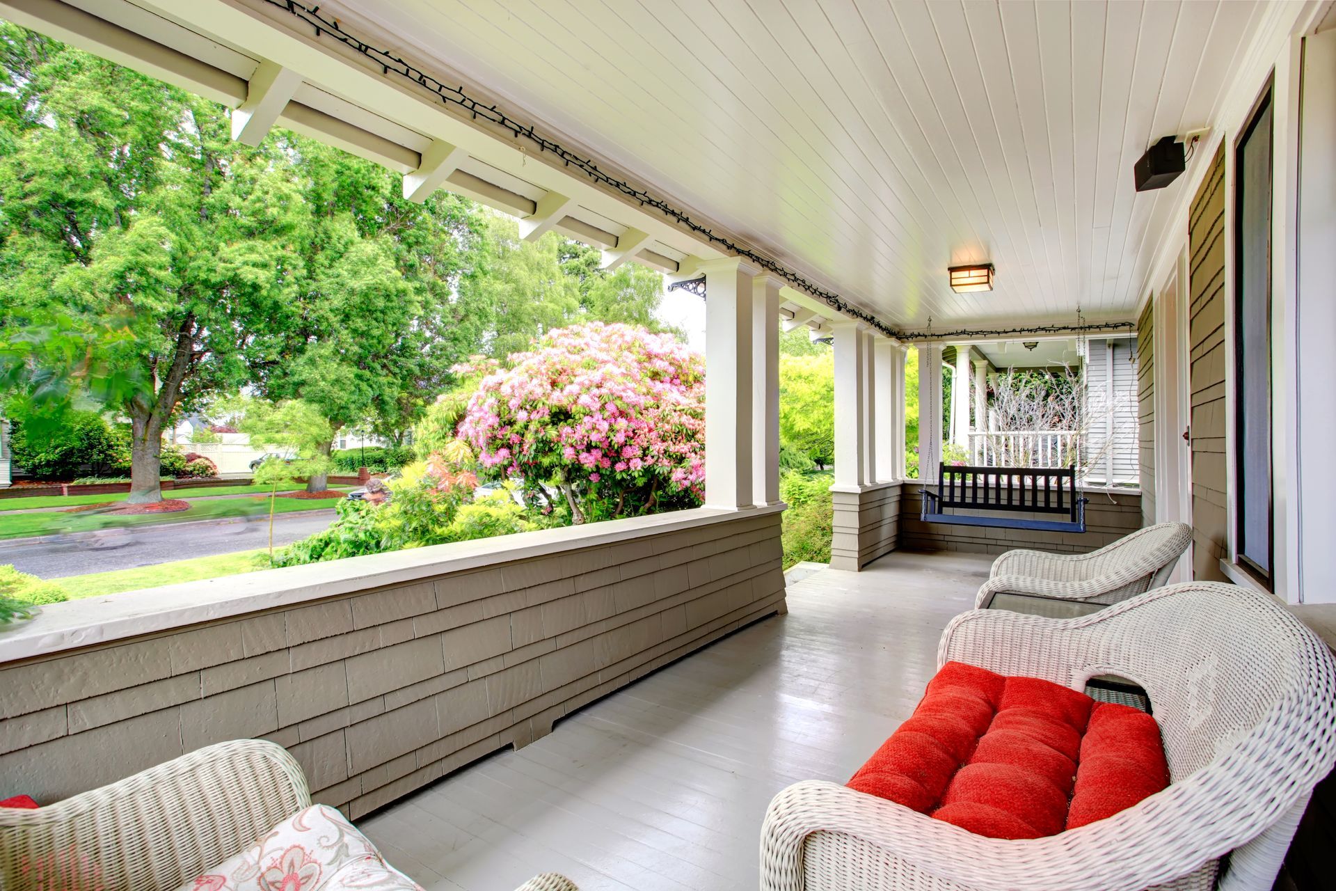 Residential Cleaning Services maintaining a clean and welcoming front porch.