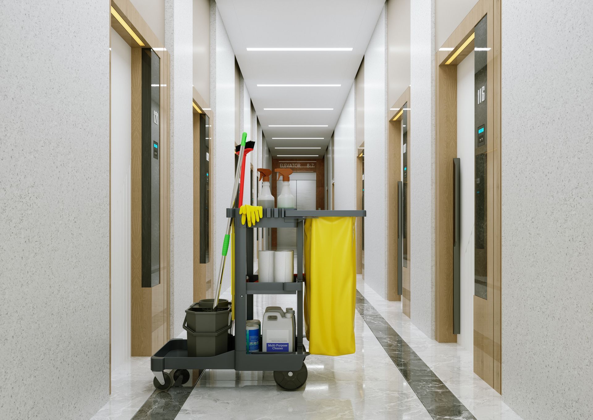 Man Wiping Floor — Winston Salem, NC — Brumfield Cleaning Company