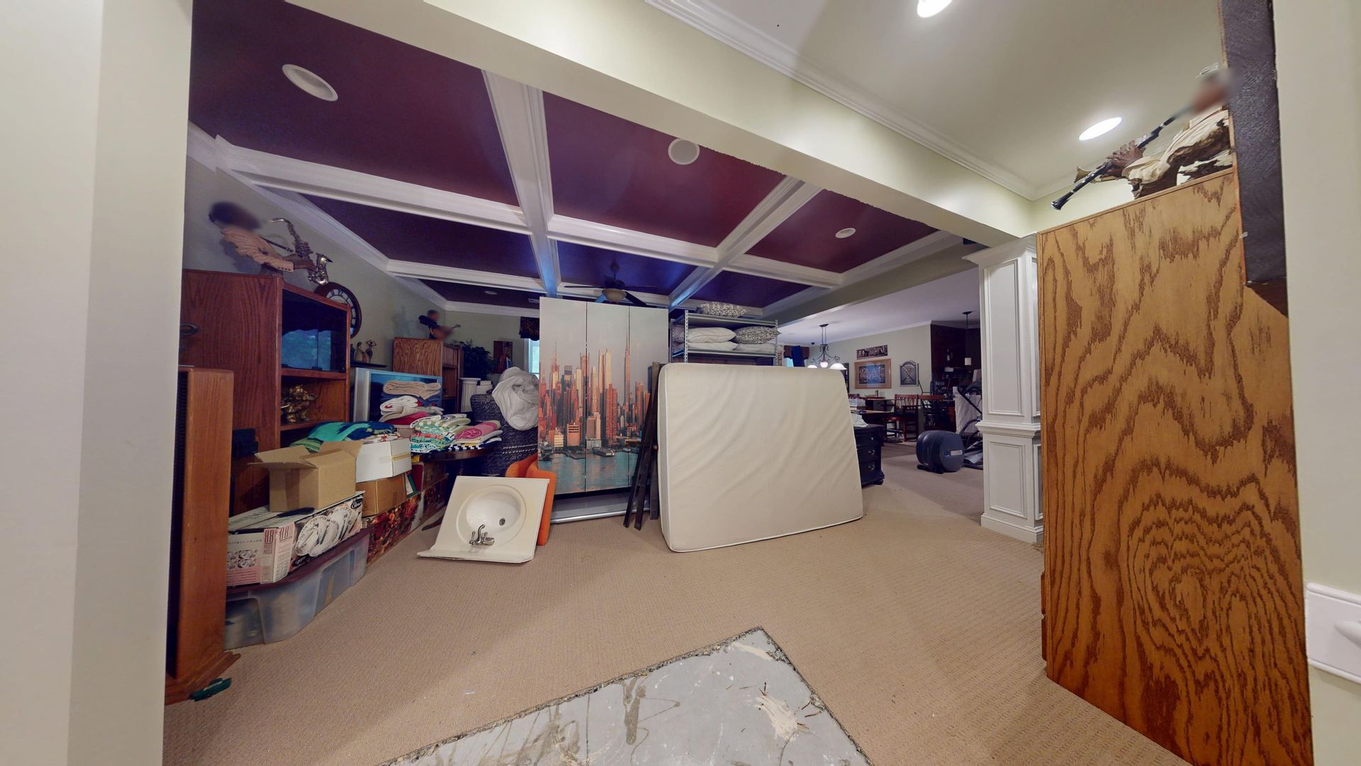Before photo of a flooded Ellenwood basement