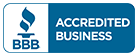 BBB Accredited Business logo: a stylized flame and 