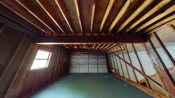 Garage before fire damage restoration