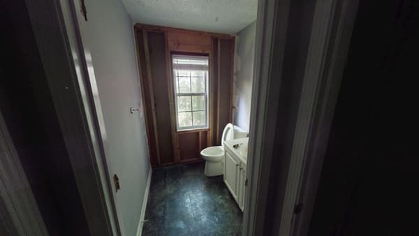 Bathroom before fire and smoke damage cleanup