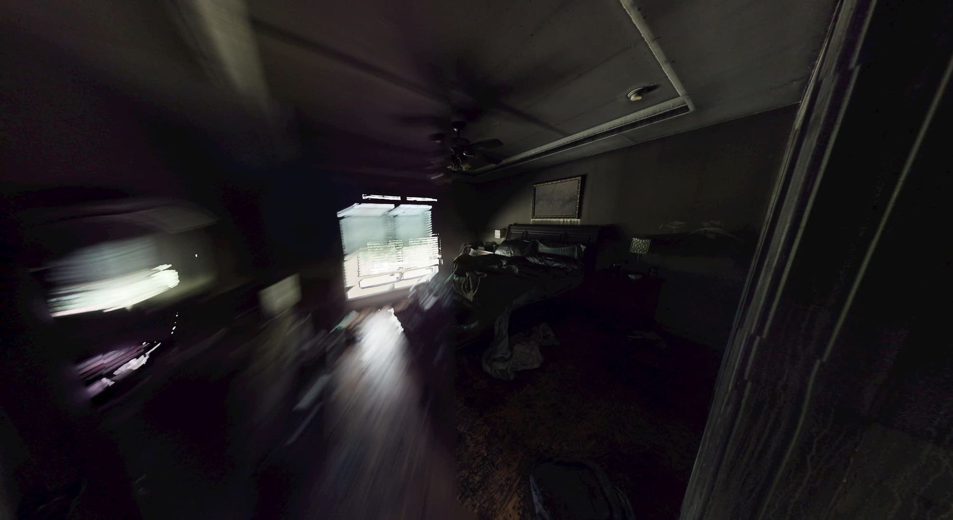 Second bedroom before fire damage restoration with smoke and soot damage