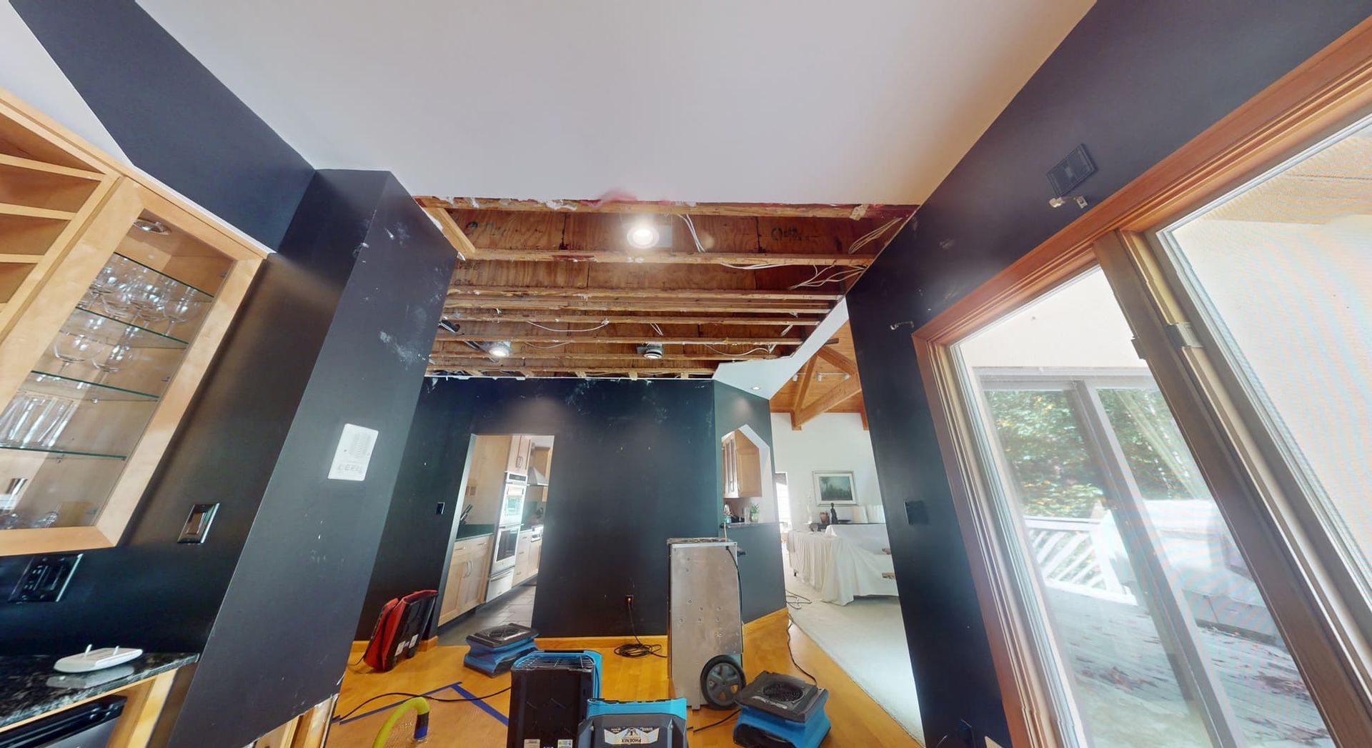 Kitchen ceiling water damage before restoration in Atlanta home