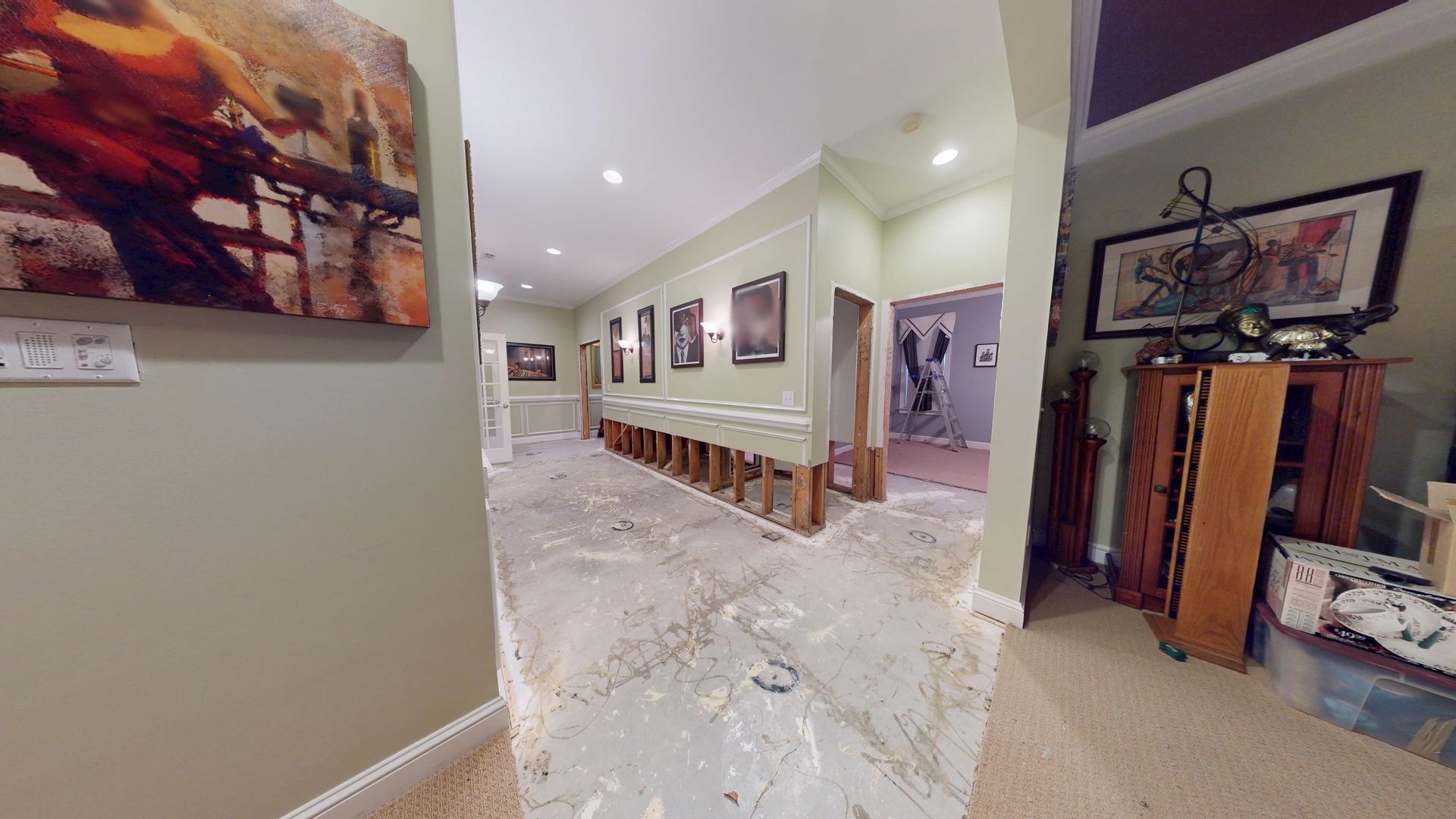 Before photo of a flooded Ellenwood basement