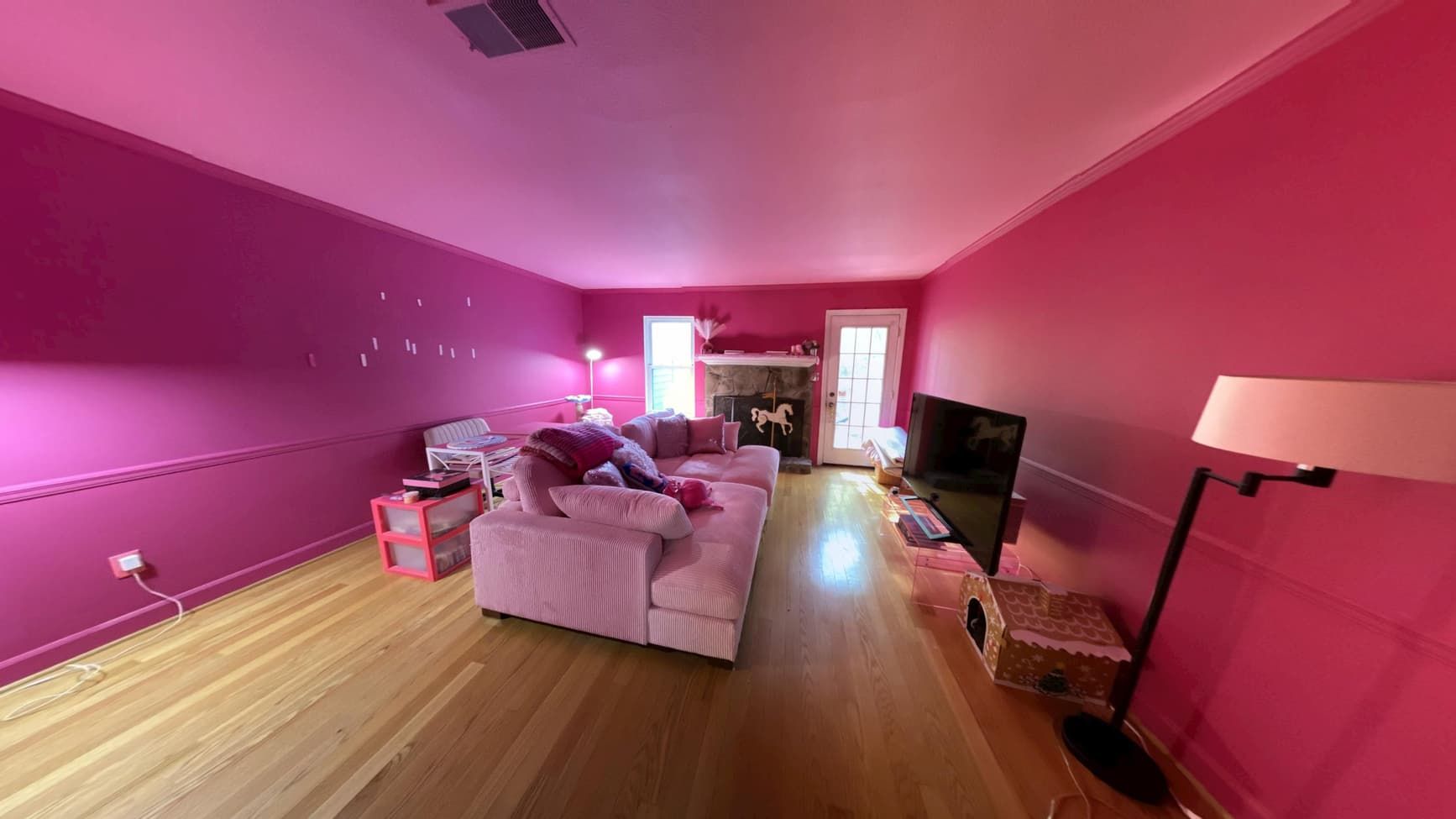 Restored living room after flood damage repair