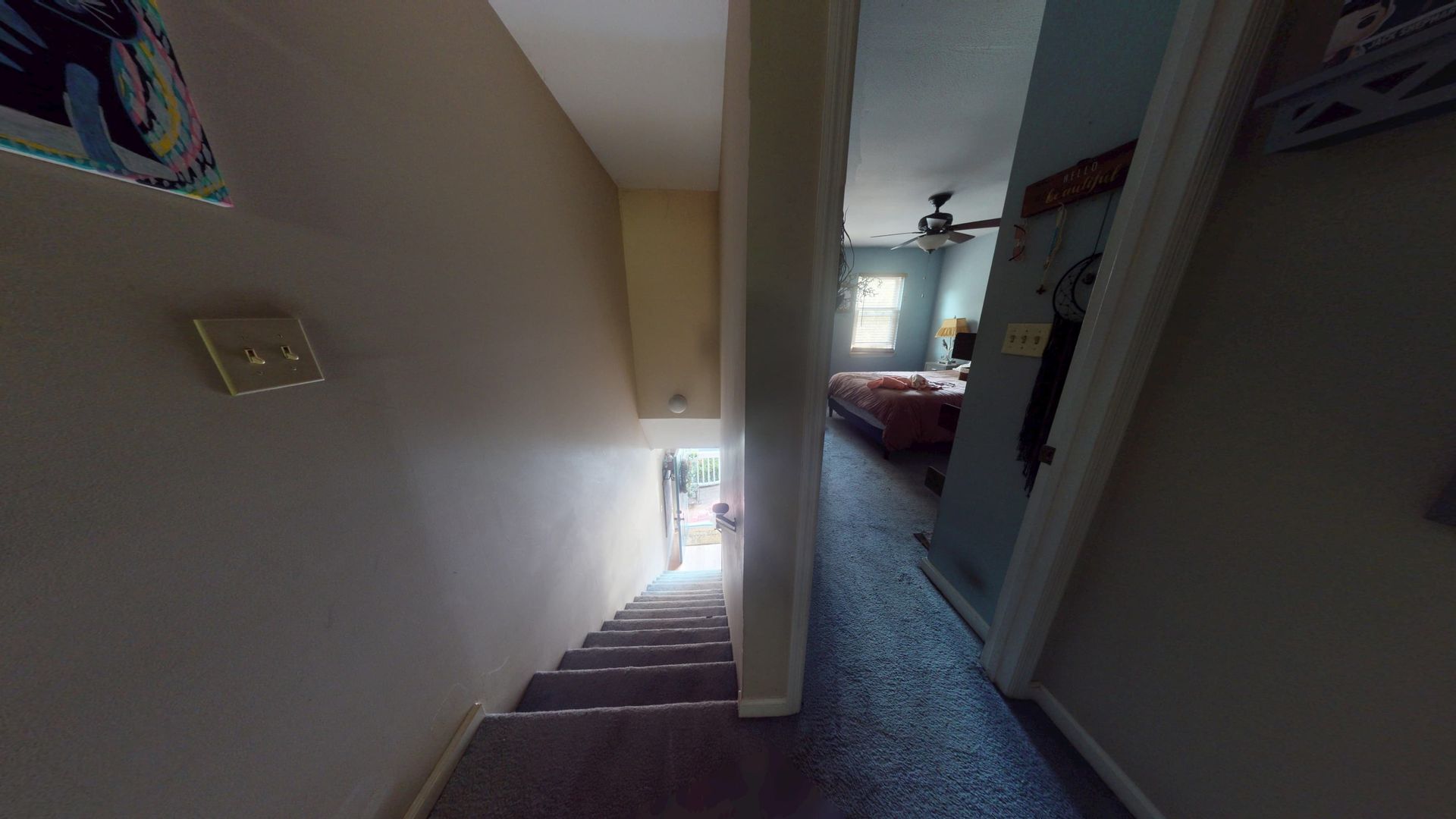 Water damaged hallway ceiling before repair in Peachtree Corners