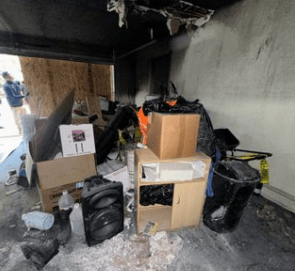 garage fire damage before photo