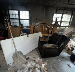 garage fire damage before photo