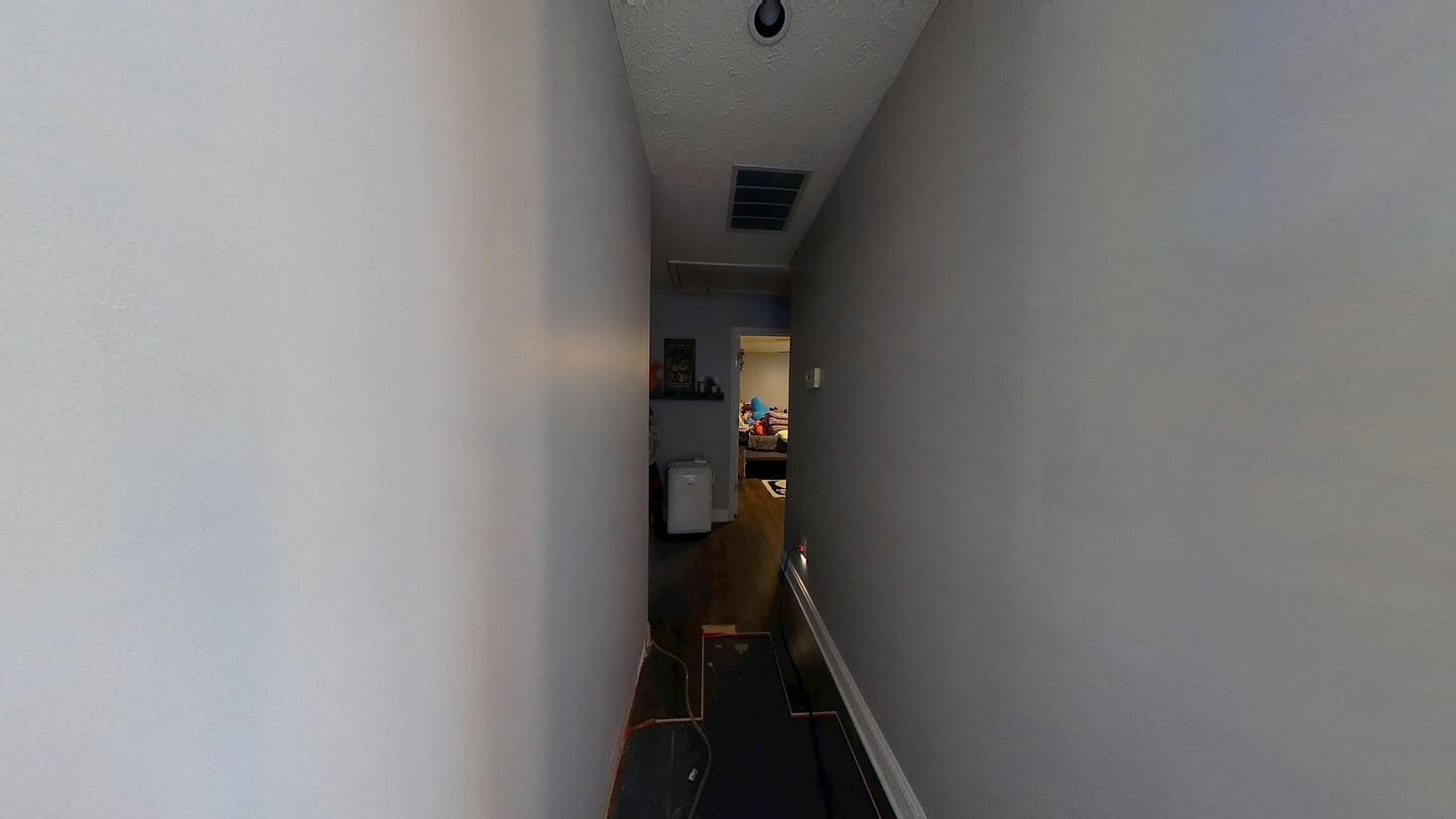 Hallway before water damage repair in Buford